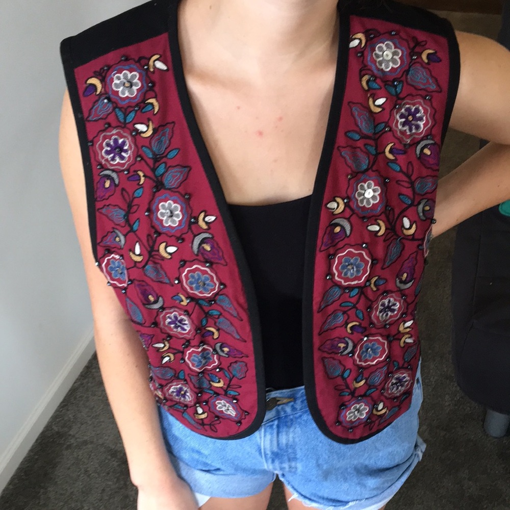 Floral beaded vest